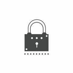 Vector icon template. Black and white padlock icon design. Stock vector template.