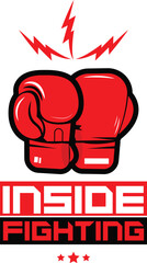 boxing sports, gloves logo