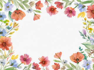 Obraz premium Watercolor Floral Frame 4