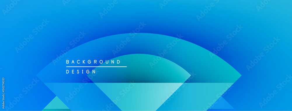 Leinwandbilder Abstract blue gradient background. Geometric shapes overlap creating modern design. Text reads background design. Simple, clean aesthetic.