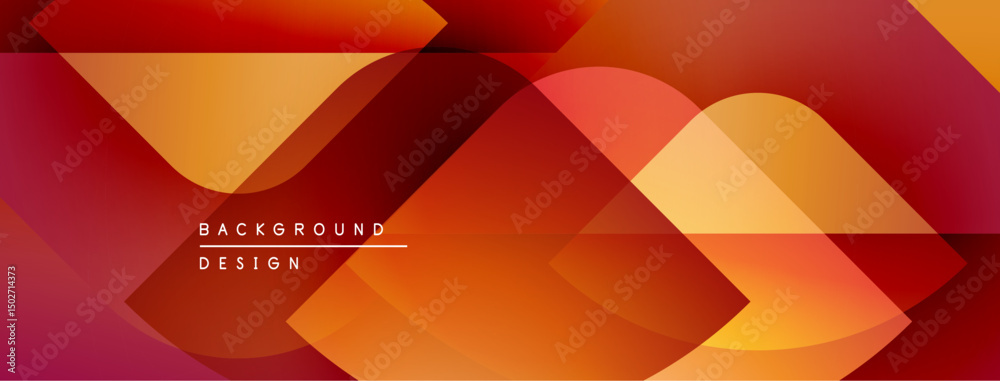 Poster Abstract geometric shapes, warm colors, dynamic composition. Modern design element for backgrounds, banners, presentations.