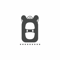 Vector icon template. Black and white school bag icon design. Stock vector template.