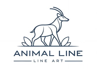 Elegant Minimalist Antelope Line Art Logo Design