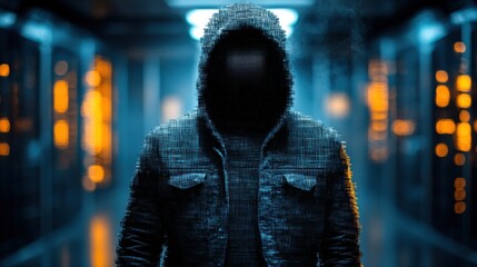 Cyber intrusion incident data center digital art high-tech environment close-up view security risks