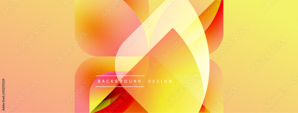 Poster abstract floral design. warm colors blend, creating dynamic petal shapes. gradient background evokes