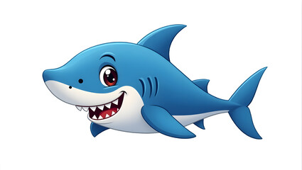 Obraz premium shark cartoon isolated on white