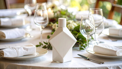 White Rhombus Face Cream On Family Dining Table