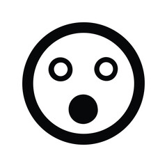 Fototapeta premium Shocked emoji icon vector. Surprised face symbol, dramatic reaction for social media, chat apps, or meme designs