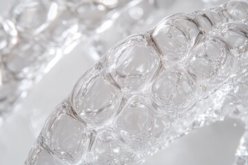 Close-up of clear dental aligners