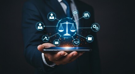 Fototapeta premium Digital Law Modern Legal Tech Solutions and Services