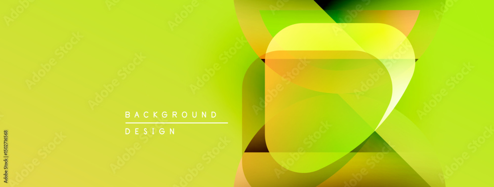 Aufkleber abstract geometric design. bright yellow, green hues blend. modern style, dynamic composition, smoot