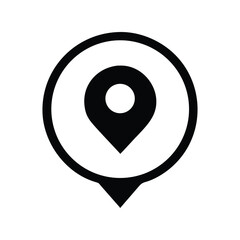 Map pin icon vector. Location marker symbol for GPS apps, travel guides, or business address designs

