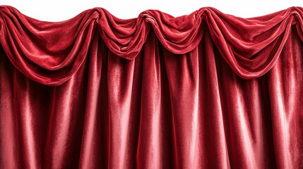 Crimson Velvet Drapery: Luxurious Fabric Texture
