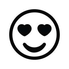Love emoji icon vector. Heart eyes face symbol for romantic chats, Valentine's designs, or social media reactions

