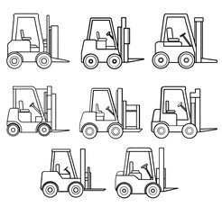 Forklift silhouette vector illustration