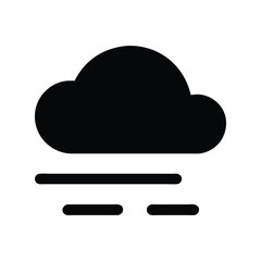 Fog weather icon vector. Misty cloud symbol for forecasts, travel apps, or atmospheric hazard designs

