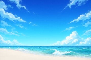 Obraz premium white sandy beach with turquoise water and a blue sky