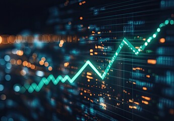 Obraz premium Upward trend in digital data