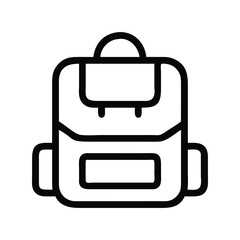 Backpack icon vector. Travel bag symbol for school apps, outdoor gear branding, or adventure designs

