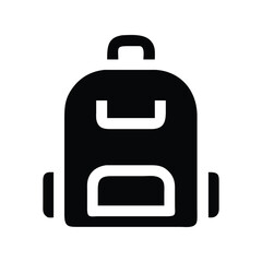Backpack icon vector. Travel bag symbol for school apps, outdoor gear branding, or adventure designs

