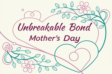Unbreakable Bond – Mother's Day Line Art Background