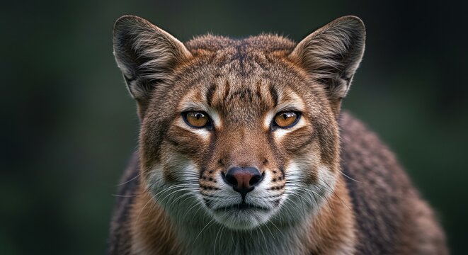 Bobcat Portrait with Orange Eyes Close Up