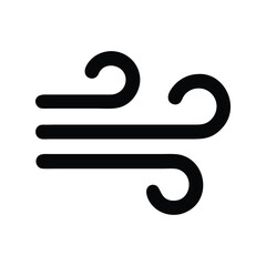 Wind weather icon vector. Gust symbol for forecasts, storm warnings, or atmospheric condition designs


