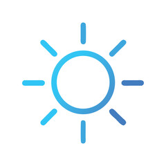 Sunny weather icon vector. Bright sun symbol for forecasts, summer designs, or positive mood graphics

