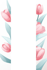 vertical invitation with tulips and free space for text