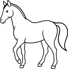 Horse animal silhouettes vector illustrations
