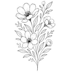 Floral Line Art – Elegant Botanical Vector Design