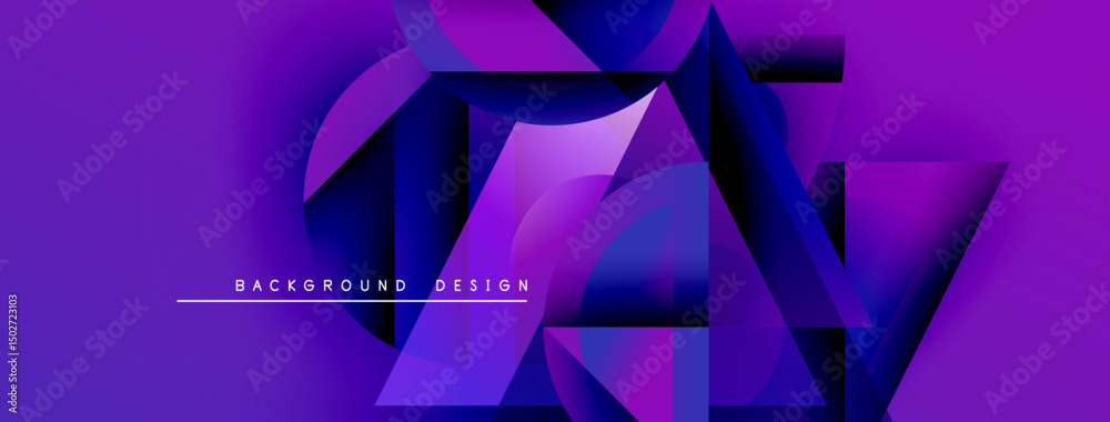 Aufkleber Abstract purple design. Geometric shapes overlap creating dynamic visual effect. Modern background suitable for presentations, banners.