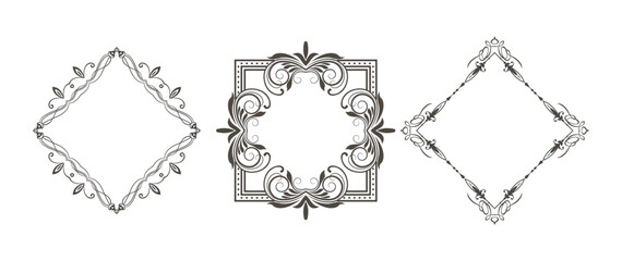 Set ornamental decorative frames Vintage
