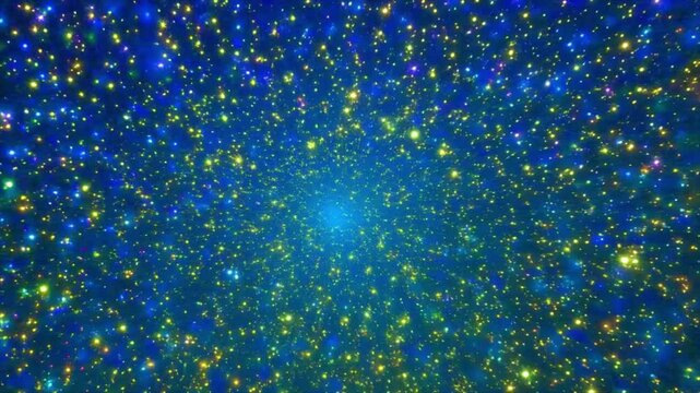 Bright abstract shining background with cosmic abstract glowing particles on a light blue beautiful background