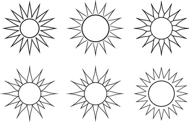 Minimalist Sun Line Art Design Bundle