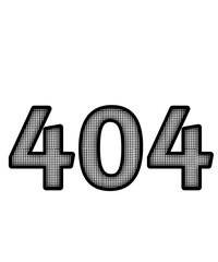 Black and white color numbers 404