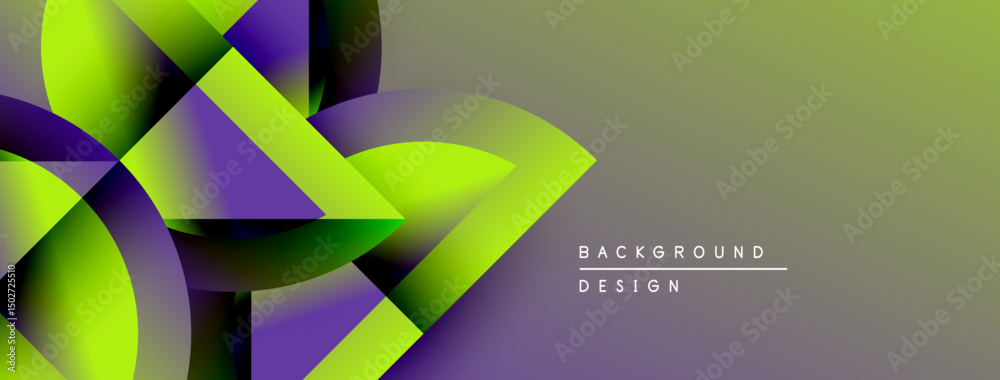 Aufkleber abstract fluid shapes, vibrant green purple gradients. modern design element for backgrounds, presen