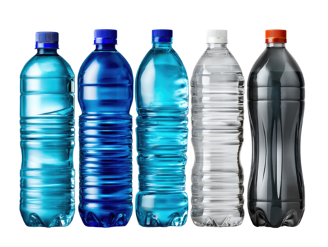 Quenched Collection: Transparent and vibrant array of bottled beverages in a studio setting. Showcasing the versatility of hydration options.