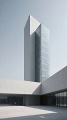 Obraz premium Modern Architectural Building with Glass Facade