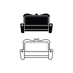 Hand Drawn Sofa Outline and silhouette Icon Modern Living Room Furniture Sketch Vector Illustration for Web Print and Mobile Infographics Isolated on White Background