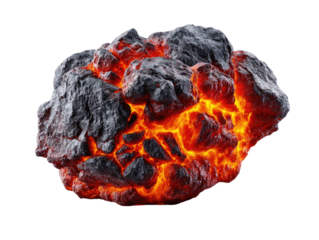 Molten Core: A close-up view of a striking, fiery molten core, showcasing the raw power and untamed beauty of volcanic activity. The image captures the essence of a smoldering fire.