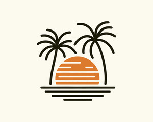 tropical island with palm trees