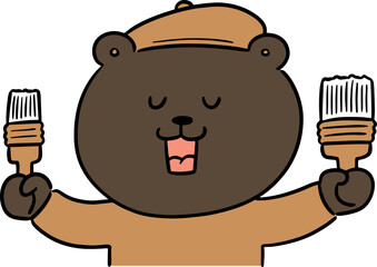Illustration of bear artist
