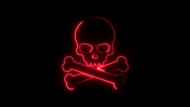 glowing skull icon with an edgy, rebellious vibe. Horror Warning Toxic Symbol. 
