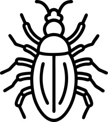 Lice line art vector art icon black and white