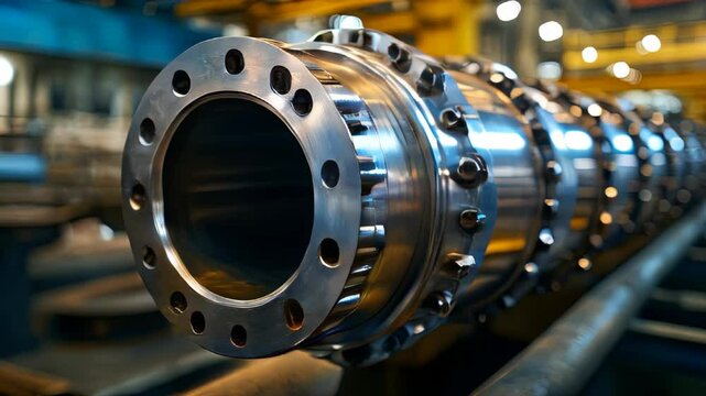 video of Stainless steel piping components, including flange valves, featuring GTAW/TIG welded joints for pressure vessel fabrication