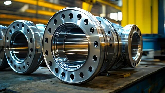 video of Stainless steel piping components, including flange valves, featuring GTAW/TIG welded joints for pressure vessel fabrication