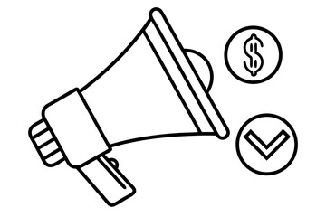 A collection of minimalist business and finance line icons in black outline style. This vector set includes icons of handshakes, giving and receiving money, charity donations, holding coins, financial