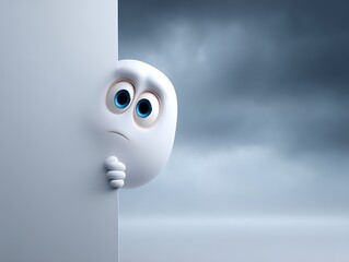 3d rendered illustration of a sad face