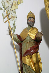 Saint Gregory, statue on the main altar in All Saints Parish Church in Bedenica, Croatia